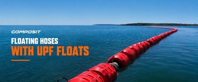 Composit floating pipeline with universal plastic floats for electric and diesel-powered dredgers