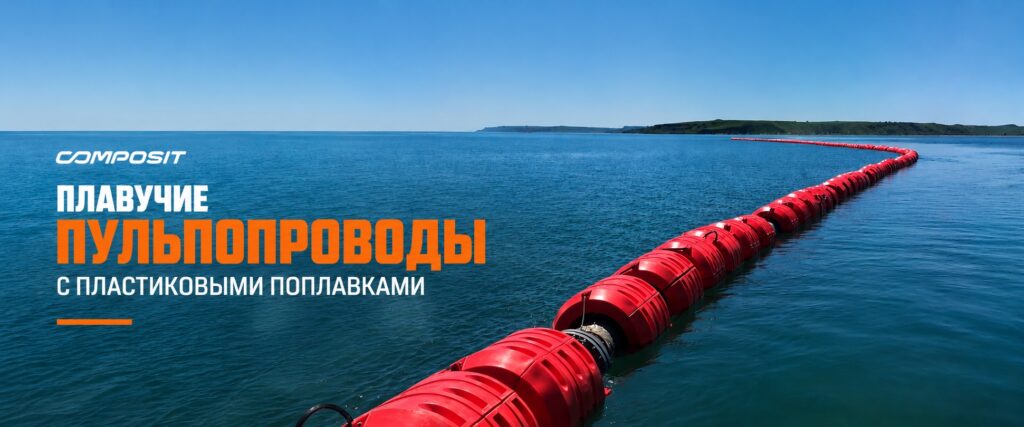 Плавучие пульпопроводы Composit с пластиковыми поплавками для электрических и дизельных земснарядов